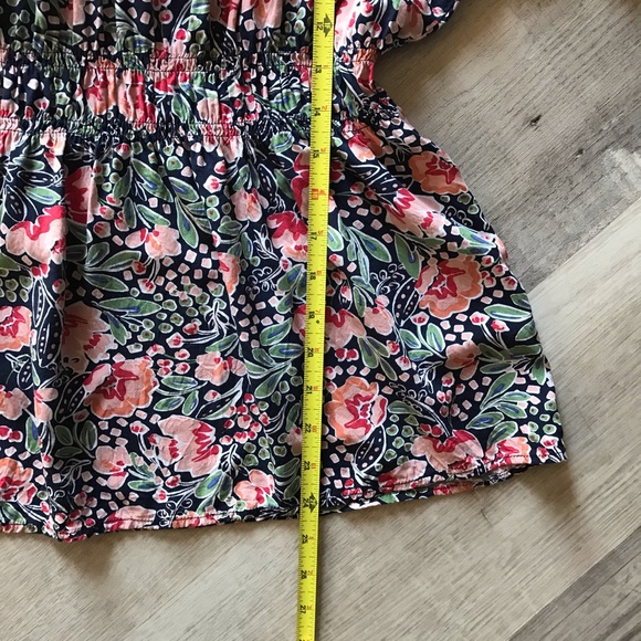 Suzanne Betro 100% Rayon double v cut Blouse 2XL floral frilly boho cottage - Picture 6 of 6